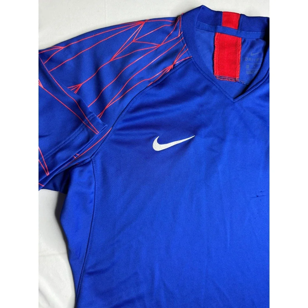 Nike USA Soccer National Team Jersey Blue Red Dri-FIT USWNT V-Neck Mens Large